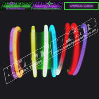 mixed colours 8" Chemical Glowstick Bracelet with connectors