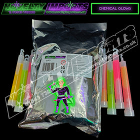 Bulk Foil Bag Packed 5 Colour 6" Chemical Glowstick With Lanyard