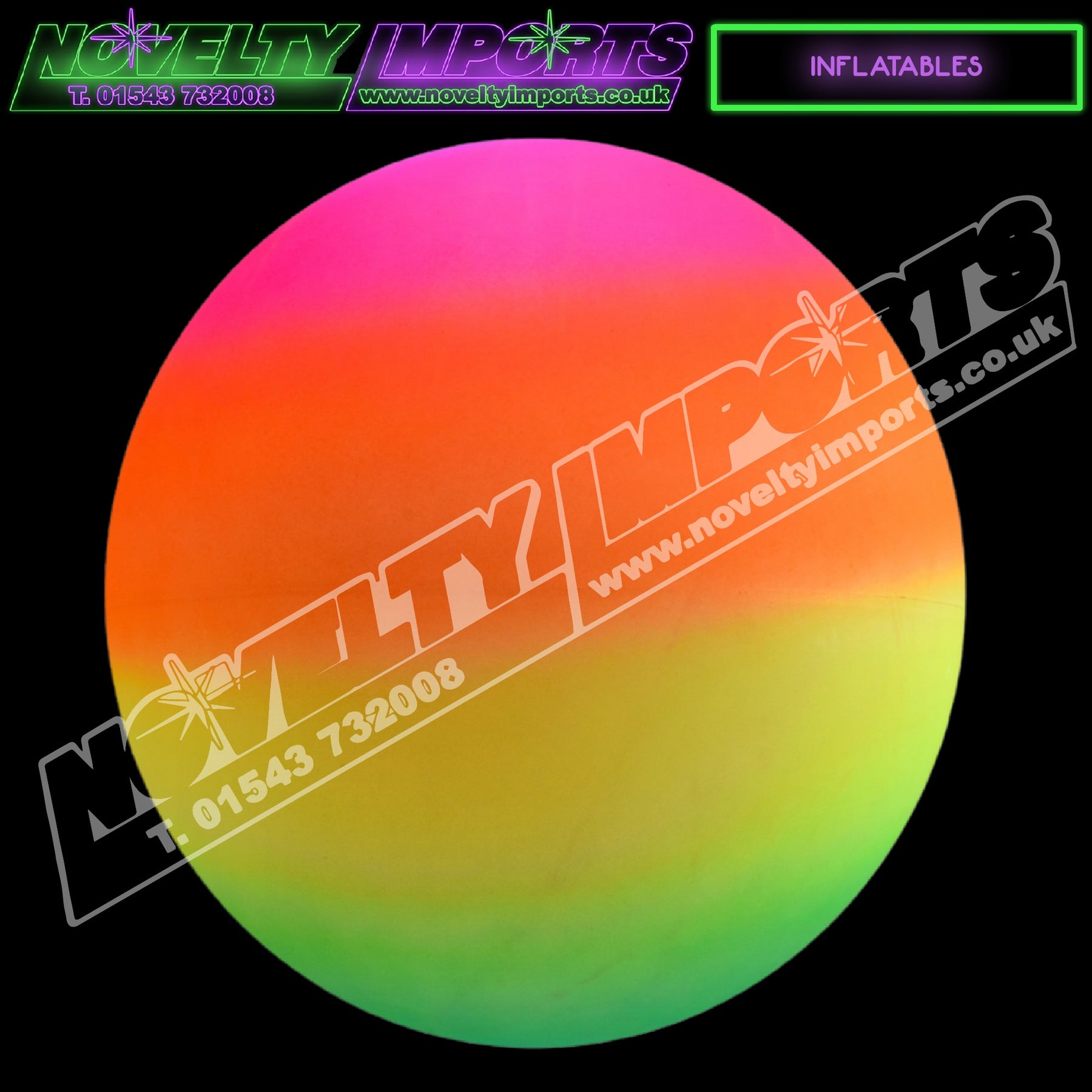 32/pc MASSIVE Neon Inflatable Rainbow Ball In A Net – Novelty Imports UK