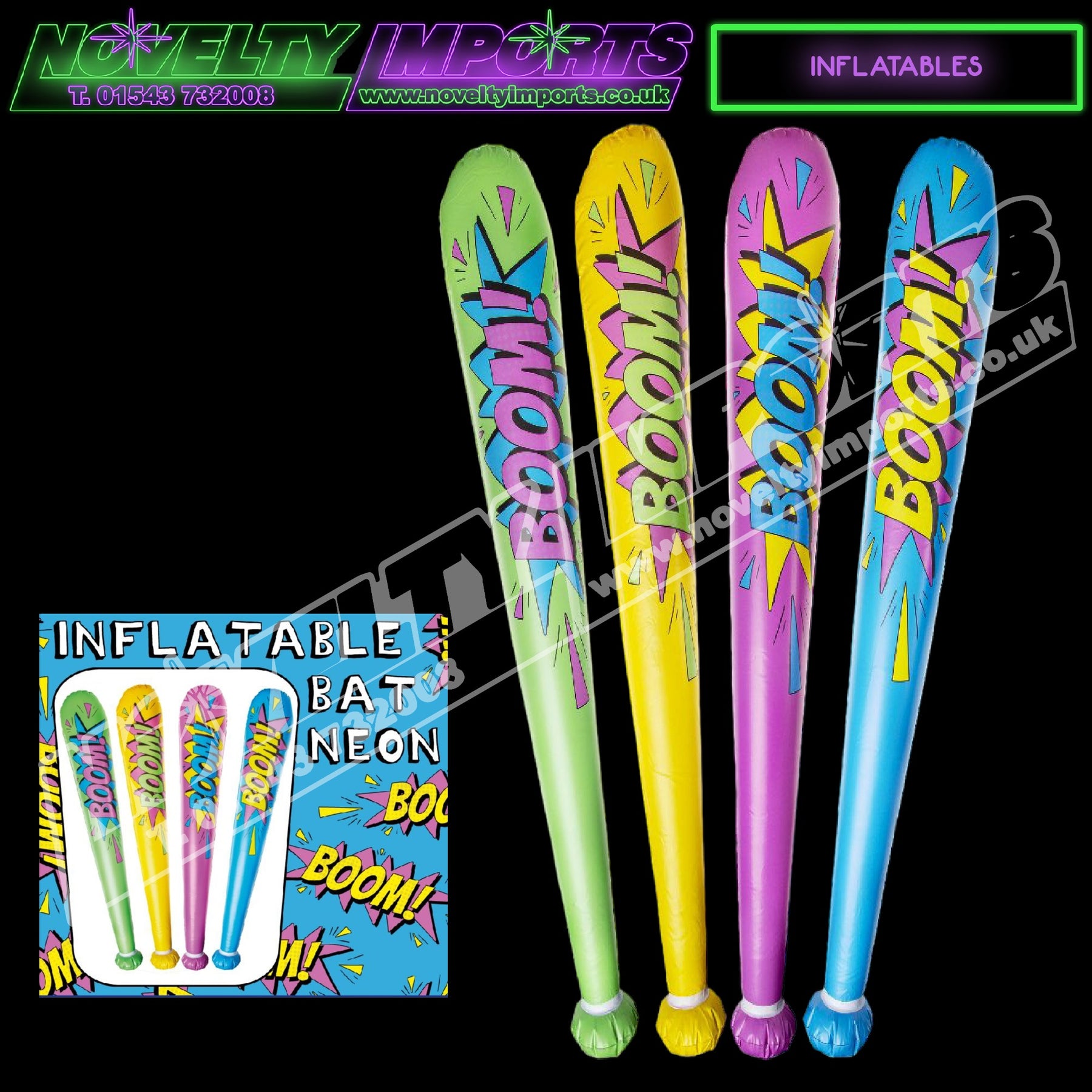 Large Comic Boom Inflatable Bat Win Prize – Novelty Imports UK