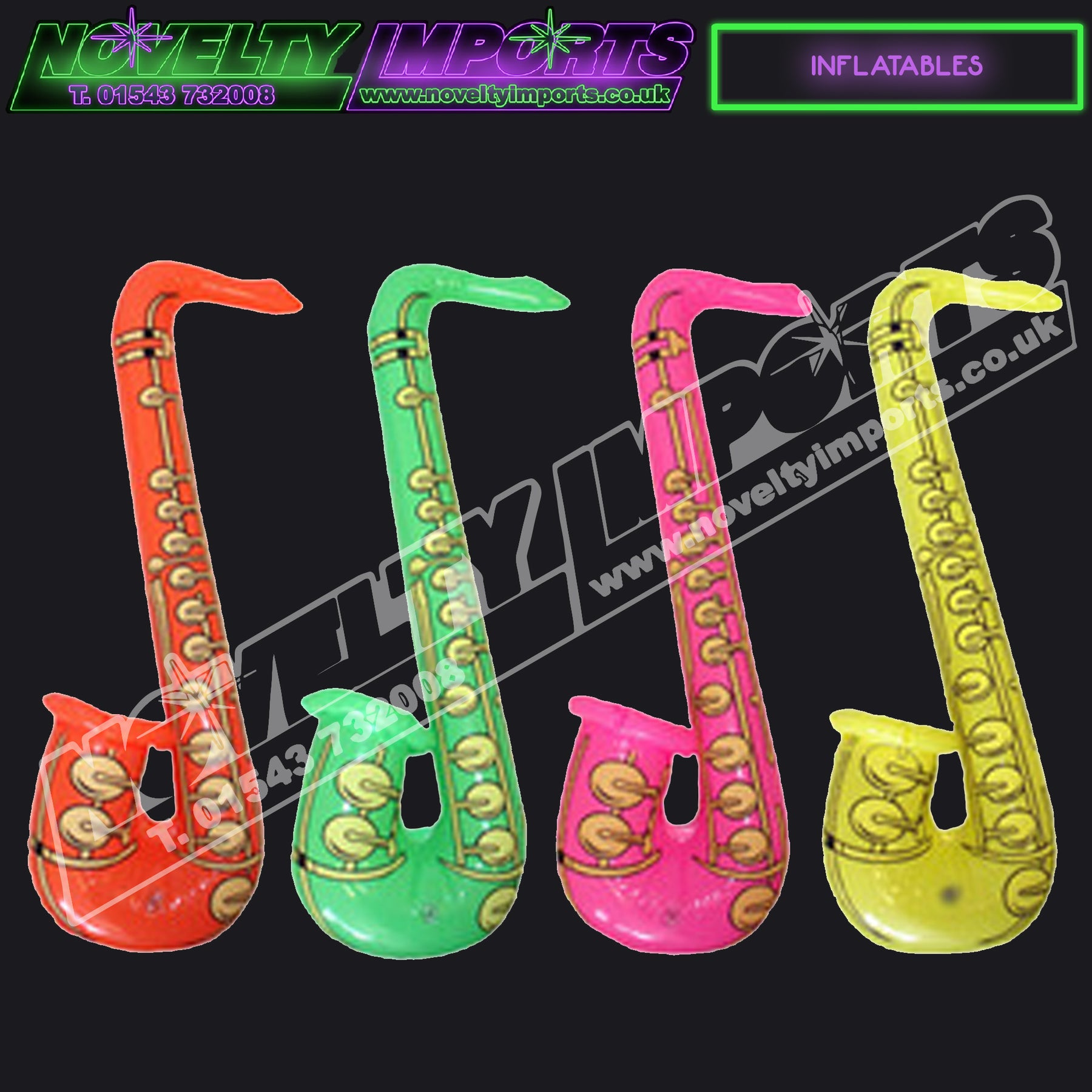 Big Inflatable Bright Musical Saxophone Win Prize – Novelty Imports UK