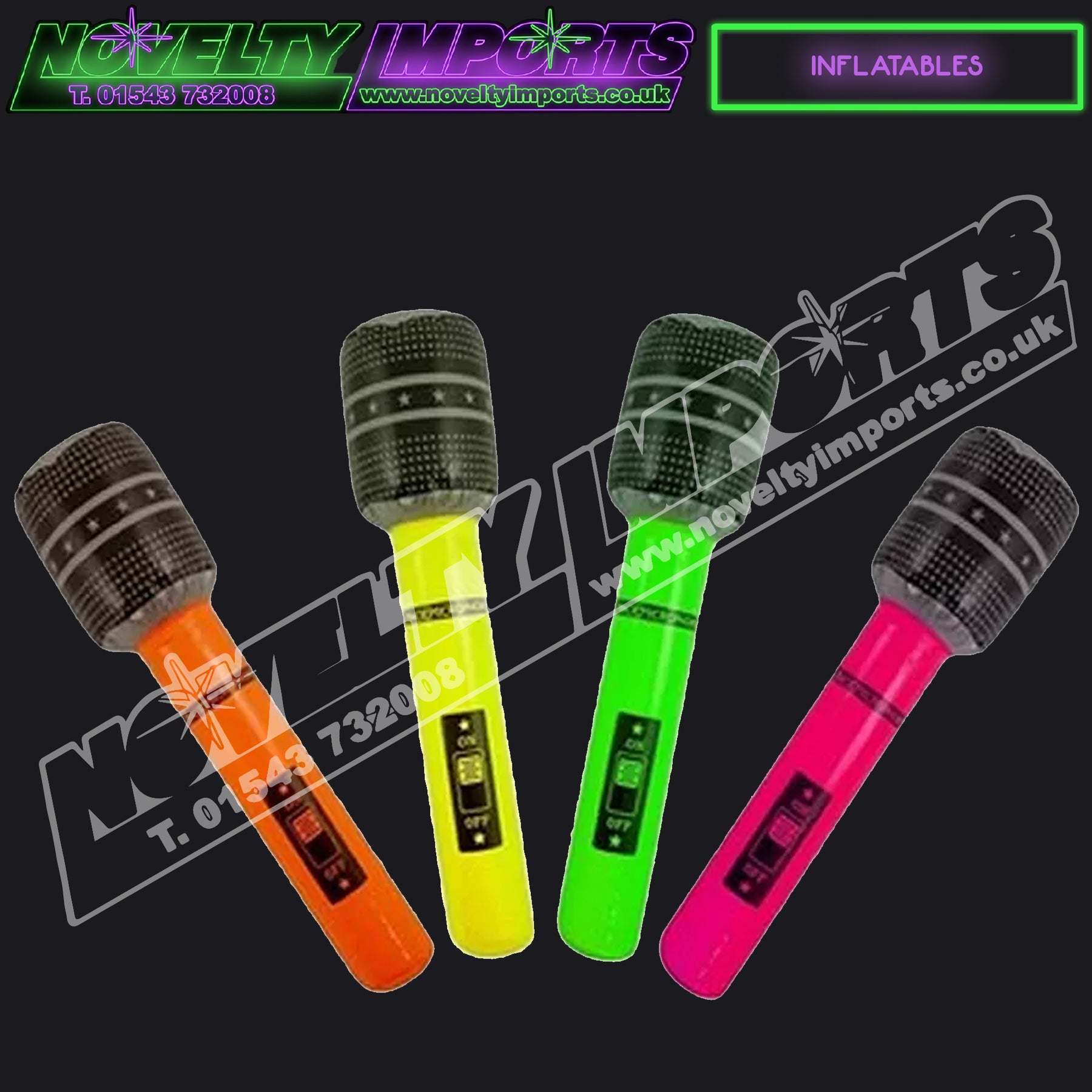 HUGE Inflatable Blow Up Bright Microphones – Novelty Imports UK