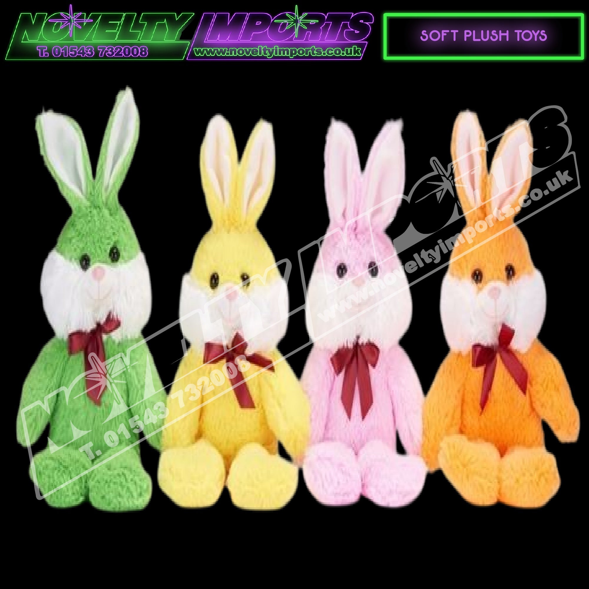 *CLEARANCE* 24/pc Large Soft Plush Easter Bunny Rabbit With Ribbons ...