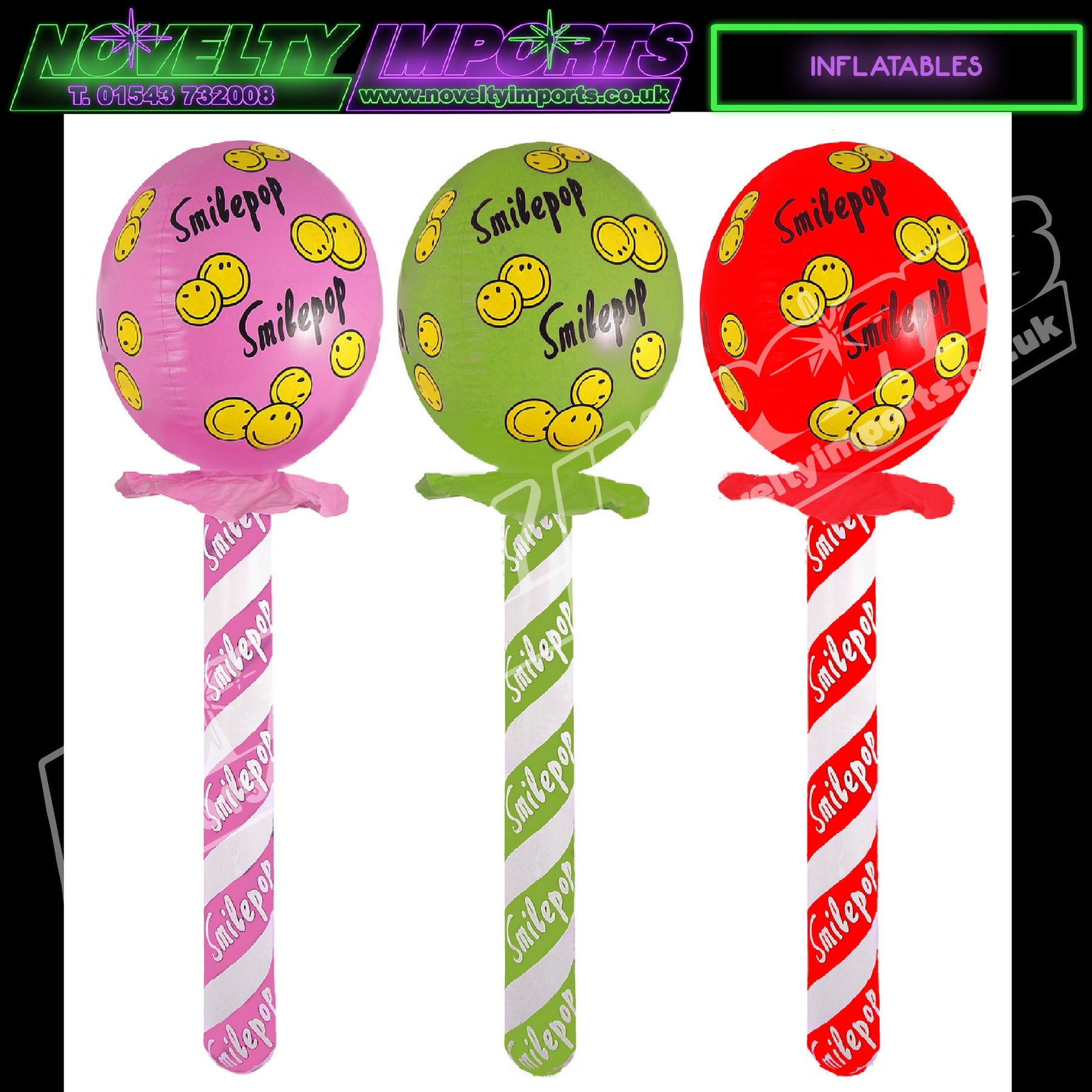 Inflatable Prize Win 72cm Smile Lollipop Stick – Novelty Imports UK